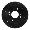 E-Line Drilled & Slotted Black Brake Rotor, 1989-1998 Infiniti/Nissan, Position: Rear Right - image 4