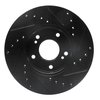 E-Line Drilled & Slotted Black Brake Rotor, 1989-1999 Infiniti/Nissan, Position: Front Left - image 2