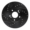 E-Line Drilled & Slotted Black Brake Rotor, 1989-1999 Infiniti/Nissan, Position: Front Right - image 1