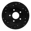 E-Line Drilled & Slotted Black Brake Rotor, 1989-1993 Infiniti/Nissan, Position: Rear Right - image 1