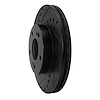 E-Line Drilled & Slotted Black Brake Rotor, 1989-1990 Infiniti/Nissan, Position: Front Left - image 1