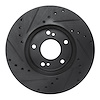 E-Line Drilled & Slotted Black Brake Rotor, 1989-1990 Infiniti/Nissan, Position: Front Right - image 1