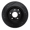 E-Line Drilled & Slotted Black Brake Rotor, 1989-1996 Infiniti/Nissan, Position: Rear Right - image 1