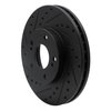 E-Line Drilled & Slotted Black Brake Rotor, 1989-1996 Infiniti/Nissan, Position: Front Left - image 4