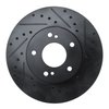 E-Line Drilled & Slotted Black Brake Rotor, 1989-1996 Infiniti/Nissan, Position: Front Right - image 2