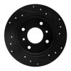 E-Line Drilled & Slotted Black Brake Rotor, 1990-2006 Infiniti/Nissan, Position: Rear Left - image 2