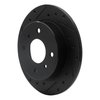 E-Line Drilled & Slotted Black Brake Rotor, 1990-2006 Infiniti/Nissan, Position: Rear Left - image 3