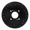 E-Line Drilled & Slotted Black Brake Rotor, 1990-2006 Infiniti/Nissan, Position: Rear Right - image 3