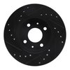 E-Line Drilled & Slotted Black Brake Rotor, 1988-2006 Infiniti/Nissan, Position: Front Right - image 2