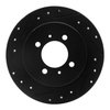 E-Line Drilled & Slotted Black Brake Rotor, 1991-1994 Infiniti/Nissan, Position: Rear Left - image 4