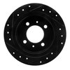 E-Line Drilled & Slotted Black Brake Rotor, 1991-2006 Infiniti/Nissan, Position: Rear Right - image 4