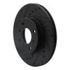 E-Line Drilled & Slotted Black Brake Rotor, 1993-2006 Infiniti/Nissan, Position: Front Left - image 4