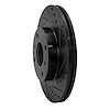 E-Line Drilled & Slotted Black Brake Rotor, 1993-2006 Infiniti/Nissan, Position: Front Right - image 1