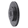 E-Line Drilled & Slotted Black Brake Rotor, 1991-1994 Infiniti/Nissan, Position: Front Right - image 1