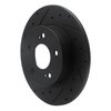 E-Line Drilled & Slotted Black Brake Rotor, 1994-2004 Infiniti/Nissan, Position: Rear Left - image 4