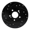 E-Line Drilled & Slotted Black Brake Rotor, 1994-2004 Infiniti/Nissan, Position: Rear Right - image 1
