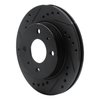 E-Line Drilled & Slotted Black Brake Rotor, 1995-2000 Infiniti/Nissan, Position: Front Left - image 2