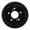 E-Line Drilled & Slotted Black Brake Rotor, 1994-1998 Infiniti/Nissan, Position: Rear Left - image 1