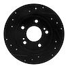 E-Line Drilled & Slotted Black Brake Rotor, 1994-1998 Infiniti/Nissan, Position: Rear Right - image 1