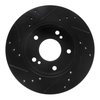 E-Line Drilled & Slotted Black Brake Rotor, 1996-1998 Infiniti/Nissan, Position: Front Right - image 2
