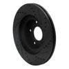 E-Line Drilled & Slotted Black Brake Rotor, 2002-2006 Infiniti/Nissan, Position: Front Left - image 3