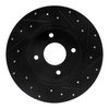 E-Line Drilled & Slotted Black Brake Rotor, 2004-2006 Infiniti/Nissan, Position: Rear Left - image 2