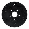 E-Line Drilled & Slotted Black Brake Rotor, 2007-2015 Infiniti/Nissan, Position: Front Right - image 1