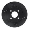 E-Line Drilled & Slotted Black Brake Rotor, 2011-2019 Infiniti/Nissan, Position: Front Right - image 2