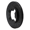 E-Line Drilled & Slotted Black Brake Rotor, 1984-1986 Infiniti/Nissan, Position: Front Left - image 1