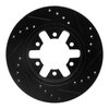 E-Line Drilled & Slotted Black Brake Rotor, 1985-1997 Infiniti/Nissan, Position: Front Left - image 4