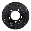E-Line Drilled & Slotted Black Brake Rotor, 1987-1988 Infiniti/Nissan, Position: Front Right - image 1