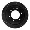 E-Line Drilled & Slotted Black Brake Rotor, 1988-1995 Infiniti/Nissan, Position: Rear Left - image 4