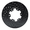 E-Line Drilled & Slotted Black Brake Rotor, 1996-2004 Infiniti/Nissan, Position: Front Right - image 1