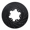 E-Line Drilled & Slotted Black Brake Rotor, 1998-2004 Infiniti/Nissan, Position: Front Right - image 1