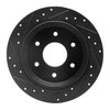 E-Line Drilled & Slotted Black Brake Rotor, 2004-2015 Infiniti/Nissan, Position: Rear Right - image 3