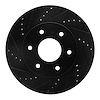 E-Line Drilled & Slotted Black Brake Rotor, 2004-2005 Infiniti/Nissan, Position: Front Left - image 1