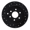 E-Line Drilled & Slotted Black Brake Rotor, 2005-2012 Infiniti/Nissan, Position: Rear Left - image 1