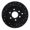 E-Line Drilled & Slotted Black Brake Rotor, 2005-2012 Infiniti/Nissan, Position: Rear Right - image 1