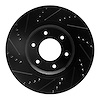 E-Line Drilled & Slotted Black Brake Rotor, Fits Select Infiniti/Nissan, Position: Front Right - image 1