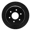 E-Line Drilled & Slotted Black Brake Rotor, Fits Select Infiniti/Nissan, Position: Rear Left - image 1