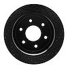 E-Line Drilled & Slotted Black Brake Rotor, Fits Select Infiniti/Nissan, Position: Rear Right - image 1