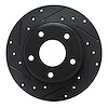 E-Line Drilled & Slotted Black Brake Rotor, Fits Select Infiniti/Nissan, Position: Rear Left - image 1
