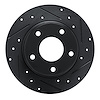 E-Line Drilled & Slotted Black Brake Rotor, Fits Select Infiniti/Nissan, Position: Rear Right - image 1
