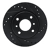 E-Line Drilled & Slotted Black Brake Rotor, 1990-1992 Infiniti/Nissan, Position: Front Right - image 1