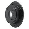 E-Line Drilled & Slotted Black Brake Rotor, 1990-1992 Infiniti/Nissan, Position: Rear Left - image 1