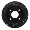 E-Line Drilled & Slotted Black Brake Rotor, 1990-1992 Infiniti/Nissan, Position: Rear Right - image 2