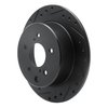 E-Line Drilled & Slotted Black Brake Rotor, 1990-1996 Infiniti/Nissan, Position: Rear Left - image 2