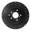 E-Line Drilled & Slotted Black Brake Rotor, 1990-1996 Infiniti/Nissan, Position: Rear Left - image 4