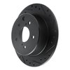E-Line Drilled & Slotted Black Brake Rotor, 1990-1996 Infiniti/Nissan, Position: Rear Right - image 2