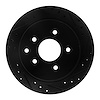 E-Line Drilled & Slotted Black Brake Rotor, 1993-2001 Infiniti/Nissan, Position: Rear Right - image 1